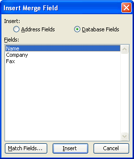 Insert Merge Field